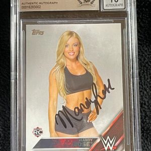 Mandy Rose Signed 2016 Topps WWE Rookie Card #28 BAS Certified Auto Grade 10