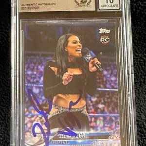 Zelina Vega Signed 2018 Topps WWE Rookie Card #187 BAS Certified Auto Grade 10