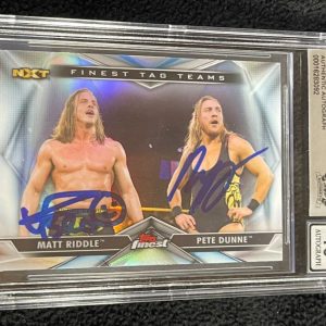 Matt Riddle & Pete Dunne Signed 2020 Finest WWE Card BAS Certified Auto Grade 10