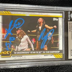 Matt Riddle & Pete Dunne Signed 2020 Topps WWE NXT Card #6 BAS Certified