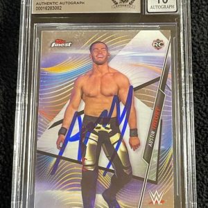 Austin Theory Signed 2020 Finest WWE Rookie Card #7 BAS Certified Auto Grade 10