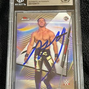 Austin Theory Signed 2020 Finest WWE Rookie Card #7 BAS Certified