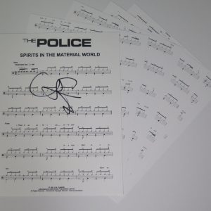 Stewart Copeland THE POLICE Signed "Spirits In Material World" Drum Chart JSA