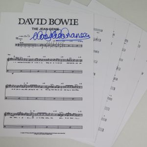 Woody Woodmansey DAVID BOWIE Signed Auto "The Jean Genie" Drum Chart Sheet JSA