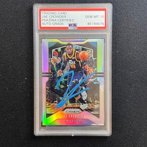 2019-20 Panini Prizm #227 Jae Crowder Signed Card AUTO 10 PSA Slabbed Grizzlies