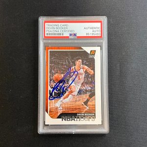2018-19 Panini Hoops #87 Devin Booker AUTO Signed card PSA Slabbed Autographed S
