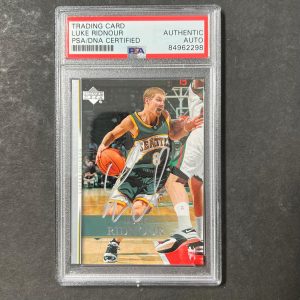 2007-08 Upper Deck #75 Luke Ridnour Signed Card AUTO PSA Slabbed Sonics
