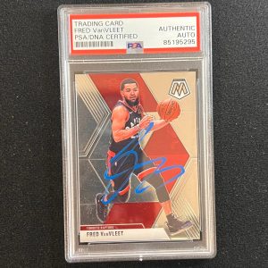 2019-20 Panini Mosaic #9 Fred VanVleet Signed Card AUTO PSA Slabbed Raptors