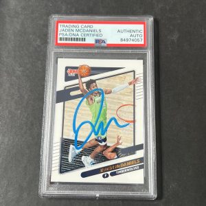 2021-22 Panini Donruss #78 Jaden McDaniels Signed Card AUTO PSA/DNA Slabbed Timb