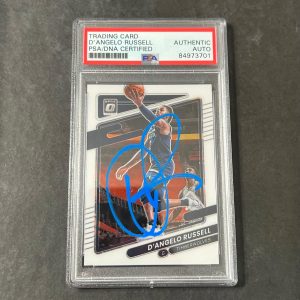 2021-22 Panini Donruss Optic #56 D'Angelo Russell Signed Card AUTO PSA Slabbed W