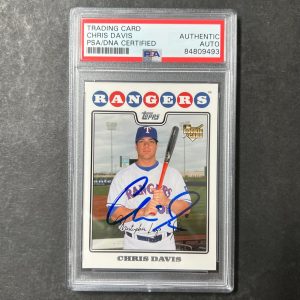 2008 Topps #UH231 Chris Davis Signed Card PSA Slabbed Rangers