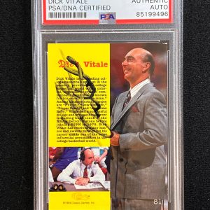 1994 Classic Games Dick Vitale Signed Card PSA Slabbed Auto Broadcaster