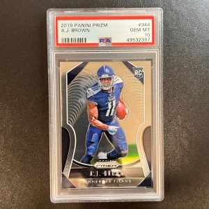2019 Panini Prizm #344 AJ Brown Card PSA GEM MT 10 Slabbed Titans RC