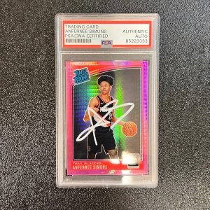 2018 Donruss Optic Rated Rookie #186 ANFERNEE SIMONS Signed Rookie Card AUTO PSA