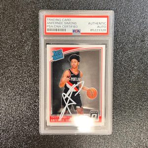 2018 Donruss Optic Rated Rookie #186 ANFERNEE SIMONS Signed Rookie Card AUTO PSA