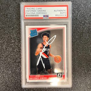 2018 Panini Donruss Optic Rated Rookie #186 ANFERNEE SIMONS Signed Rookie Card A
