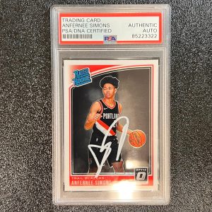 2018 Panini Donruss Optic Rated Rookie #186 ANFERNEE SIMONS Signed Rookie Card A