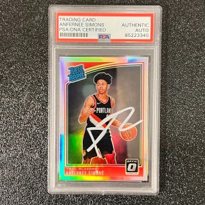 2018 Donruss Optic Rated Rookie #186 ANFERNEE SIMONS Signed Rookie Card AUTO PSA