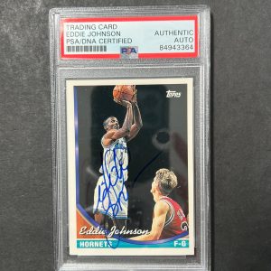 1993 Topps #242 Eddie Johnson Signed Card AUTO PSA/DNA Slabbed Hornets