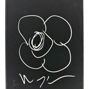 Jeff Koons Signed Autograph 11x14 Canvas w/ Original Art Flower Sketch JSA COA