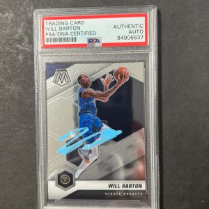 2020-21 Panini Mosaic #158 Will Barton Signed Card AUTO PSA Slabbed Nuggets