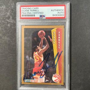 1992-93 Fleer #2 Duane Ferrell Signed Card PSA Slabbed Hawks