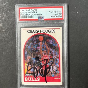 1989 NBA Hoops #113 Craig Hodges Signed Card AUTO PSA Slabbed Bulls