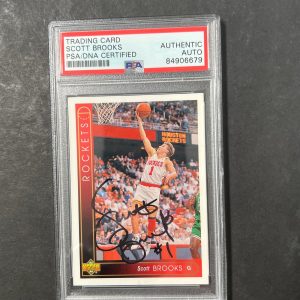 1993-94 Upper Deck #131 Scott Brooks Signed Card AUTO PSA Slabbed Rockets