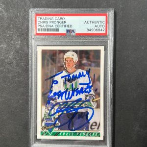 1993-94 Topps Premier #485 Chris Pronger Signed Card AUTO PSA slabbed Whalers