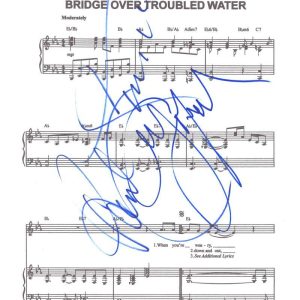 Paul Simon & A.Garfunkel Signed Autograph Bridge Over Troubled Water Sheet Music