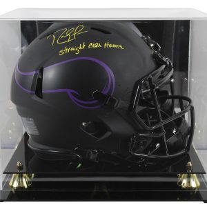 Vikings Randy Moss "SCH" Signed Eclipse F/S Speed Proline Helmet W/ Case BAS Wt
