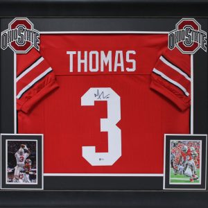 OSU State Michael Thomas Authentic Signed Red Pro Style Framed Jersey BAS Wit