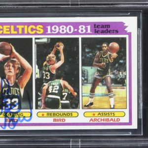 Celtics Larry Bird Authentic Signed 1981 Topps #45 Card Auto 10! BAS Slabbed
