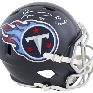 Titans Jevon Kearse The Freak Signed Navy F/S Speed Rep Helmet w/ White SIg BAS