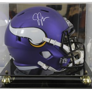 Vikings Justin Jefferson Signed Full Size Speed Rep Helmet w/ Case BAS Witnessed