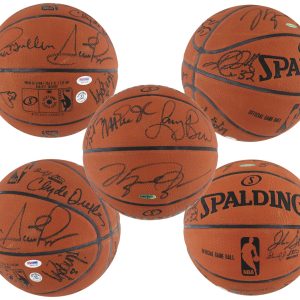 1992 Dream Team (12) Jordan, Johnson, Bird, Barkley Signed Basketball BAS COA 1