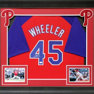 Zack Wheeler Authentic Signed Red Pro Style Framed Jersey Autographed JSA