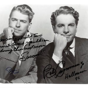 Ronald Reagan & Bob Cummings w/ Insc Authentic Signed 8x10 Photo BAS #AD64040
