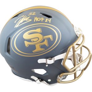 49ers Patrick Willis "HOF 24" Signed Slate Full Size Speed Proline Helmet BAS W