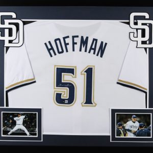 Trevor Hoffman Authentic Signed White Pro Style Framed Jersey BAS Witnessed