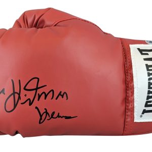 Tommy "Hitman" Hearns Signed Red Left Hand Everlast Boxing Glove BAS Witnessed