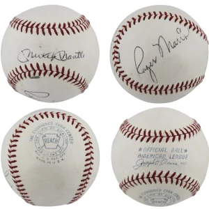 Yankees Mickey Mantle & Roger Maris Authentic Signed Oal Baseball JSA #Y25347