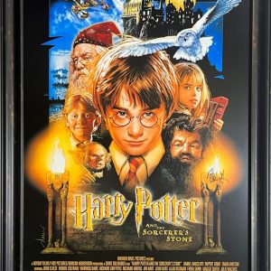 DANIEL RADCLIFFE SIGNED HARRY POTTER AND THE SORCERER'S STONE FRAMED POSTER BAS