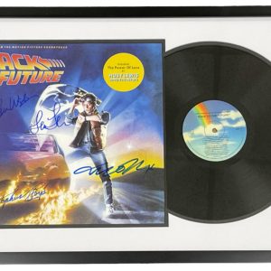 Back to the Future Cast Signed Framed Album Soundtrack Vinyl Fox, Lloyd, Beckett