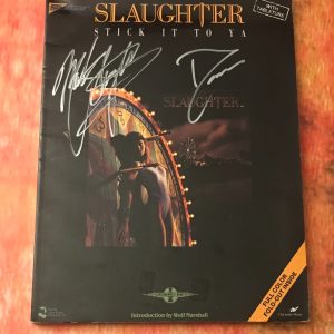 GFA Mark and Dana Strum * SLAUGHTER * Band Signed Lyric Sheet Book JL1 COA