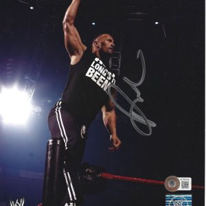 The Rock Dwayne Johnson Signed 8x10 Photo WWE WWF Auto Photo File Beckett LOA