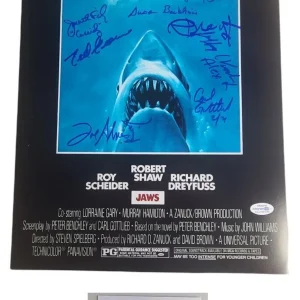 Jaws Cast x10 Autographed Signed 12x18 Poster ACOA Exact Video Proof ACOA