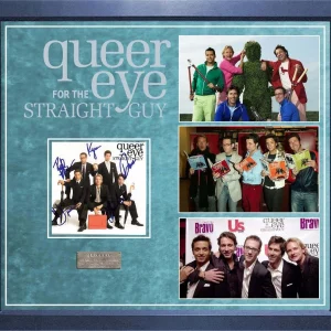 Queer Eye For The Straight Guy Autographed Cd Cover With Custom Display Case