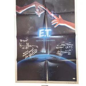 E.T. The Extra Terrestrial Cast Signed Original Poster w Quotes Exact Proof ACOA
