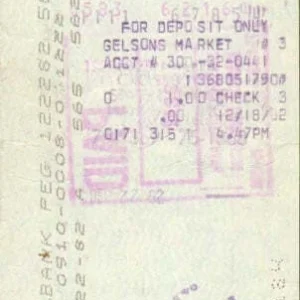 Beverly Garland Autographed Signed Cancelled Check